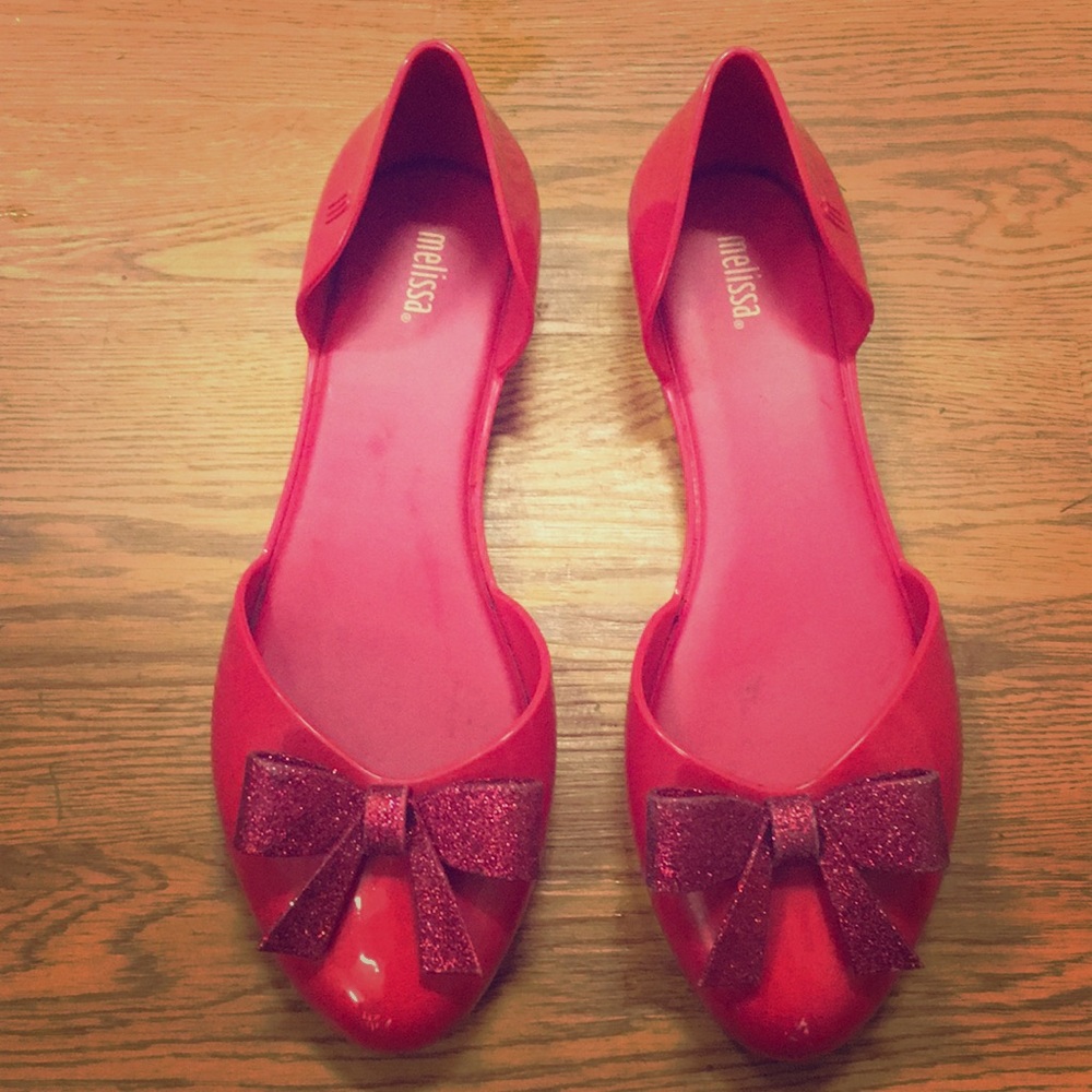 Melissa original jelly shoes (pink/glitter bow)